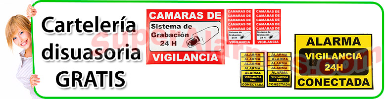 Carteles gratis con su kit de alarma.