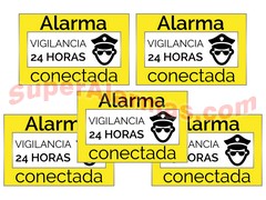 JUEGO 5 MINI CARTELES DE ALARMA CONECTADA