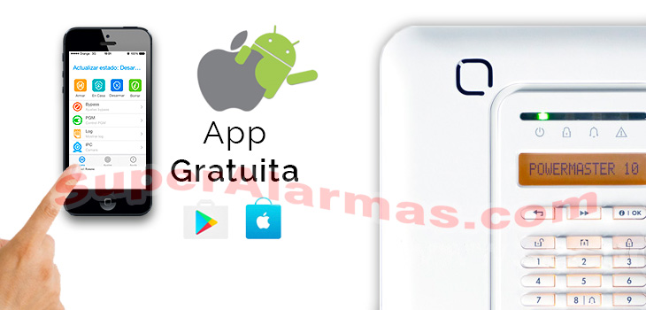 PowerMaster 10 cuenta con una aplicación gratuita para móviles que le permite gestionar los avisos de alarma