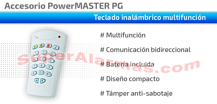 Teclado inalámbrico multifunción con comunicación bidireccional kp-140pg2 PowerMASTER