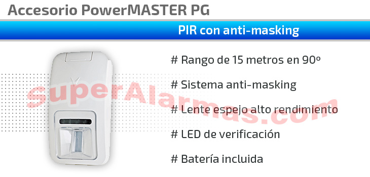 Detector de movimiento con anti-masking Tower 30 PG2 PowerMASTER