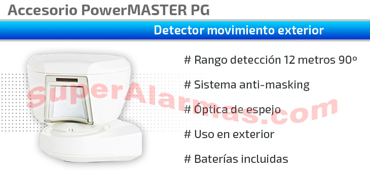 Detector de movimiento exterior PowerMASTER Tower 20 PG2