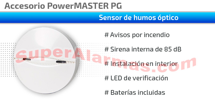 Sensor de humos óptico SMD-426 PowerMaster