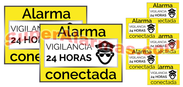 Carteles gratis "Alarma Conectada" gratis con el sistema de alarma Ajax 2 básico