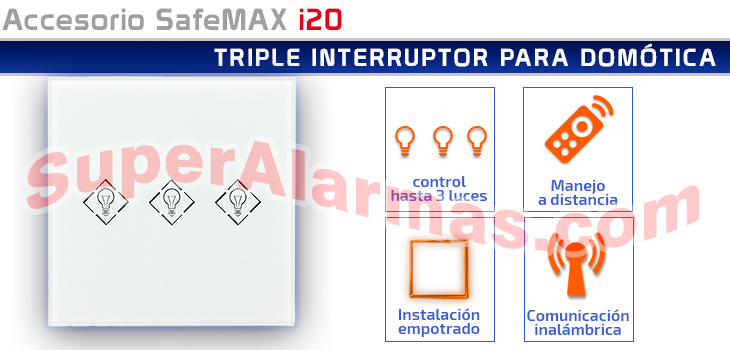 Triple interruptor de domótica para SafeMAX i20