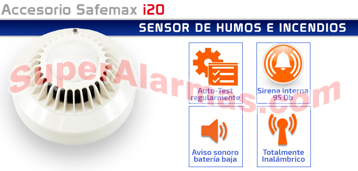 Sensor de humos e incendios para alarma SafeMAX i20