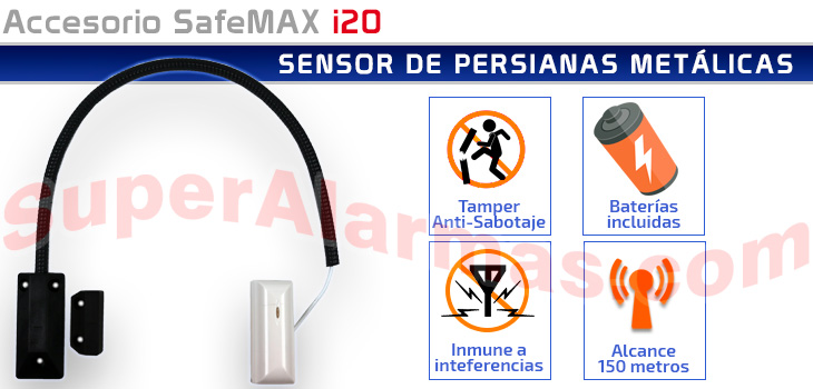 Sensor de persianas metálicas inalámbrico.