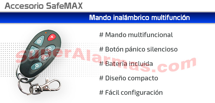 Mando a distancia multifunción para alarmas SafeMAX