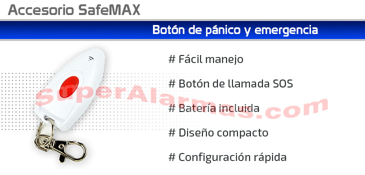 Botón de pánico o emergencia para alarma SafeMax