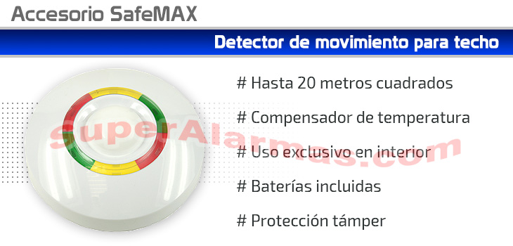 Sensor PIR en techo para alarma SafeMax