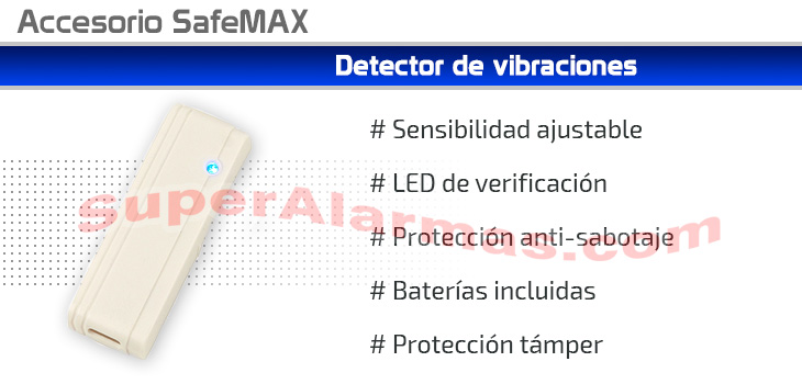 Sensor de vibración con sensibilidad ajustable.