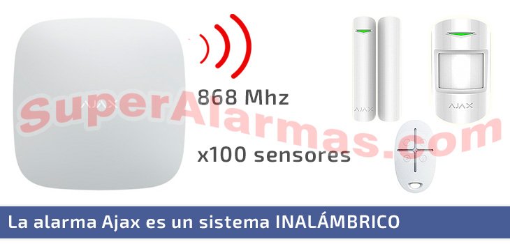 La alarma Ajax Hub2 admite hasta 100 periféricos inalámbricos: sensores, sirenas, mandos, etc.