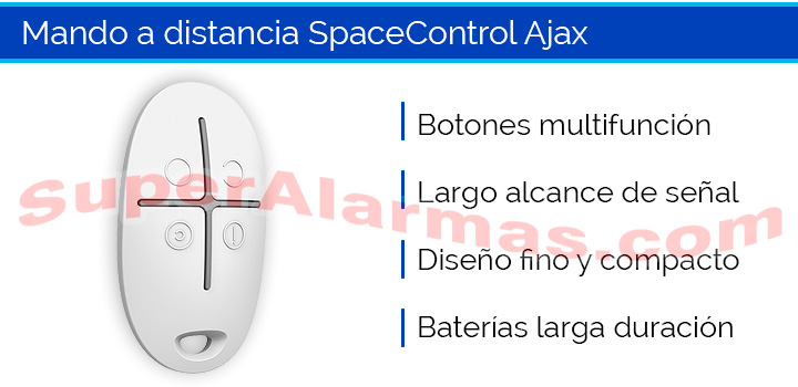 Mando a distancia SpaceControl Ajax incluido en el kit de protección para exterior