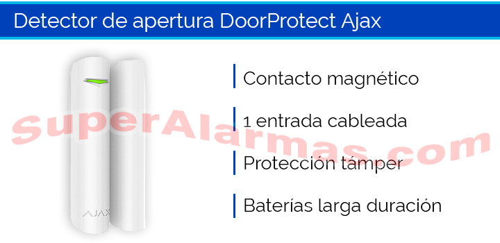 Contacto magnético para puertas o ventanas incluido en la alarma Ajax 2 PLUS
