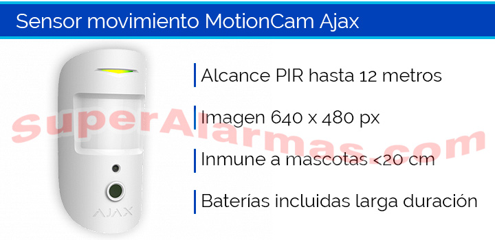 Sensor de movimiento para interior con cámara integrada para videoverificación Ajax.