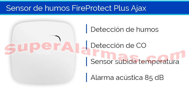 Ajax FireProtect Plus es un sensor de humos y CO inalámbrico