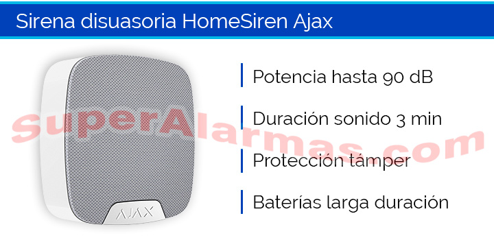 Ajax HomeSiren ahuyenta a los intrusos y alerta a las personas cercanas cuando salta la alarma