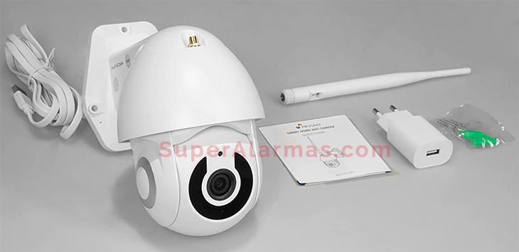 Cámara IP Wifi incluye todo lo que necesita para su instalación y puesta en marcha.