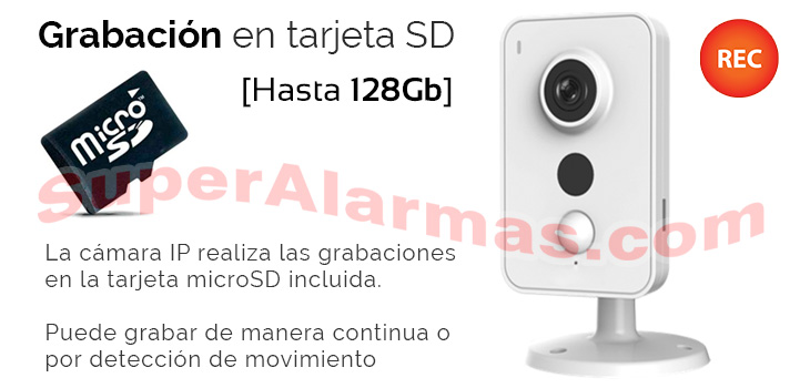 Cámara IP Wifi Cube con sensor PIR y grabación en tarjeta microSD 