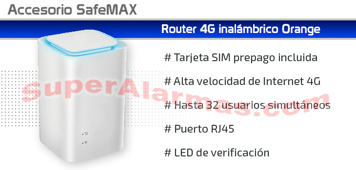 Router 4G Wifi Orange para conectar su alarma a Internet.
