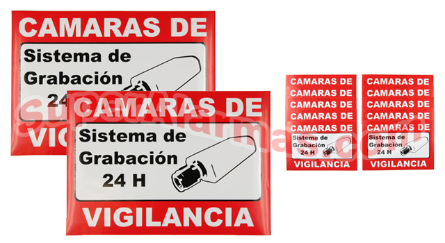 Carteles disuasorios gratis con el kit de vigilancia IP Wifi para exterior con grabación