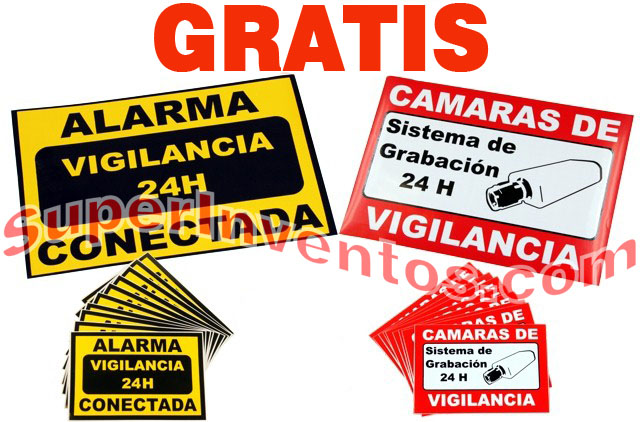 Ahora SuperInventos le regala toda la cartelería disuasoria con su sistema de alarma.