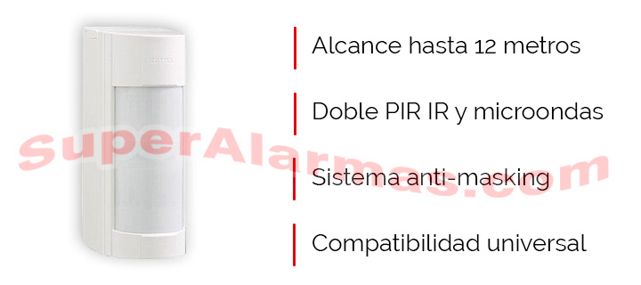 Sensor de movimiento OPTEX con anti-masking y doble tecnología IR y microondas