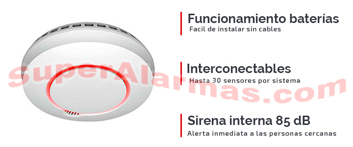 Detector de humo e incendios autónomo Eyehome+