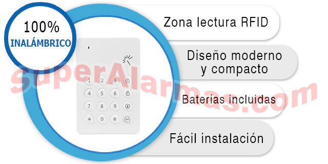 Teclado adicional para proteger la consola central de su alarma Aurora Touch