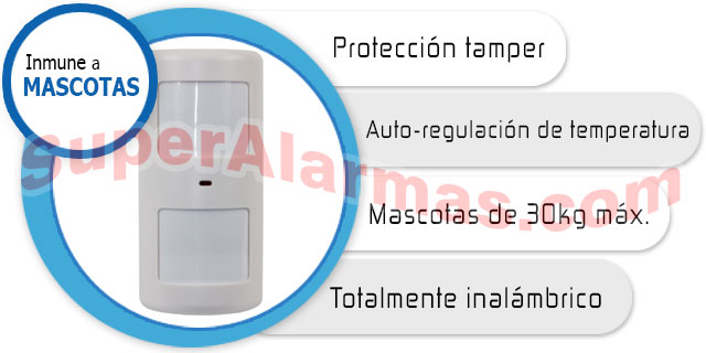 Sensor de movimiento que detecta a intrusos y ladrones