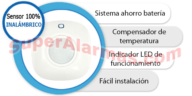 Sensor de movimiento para colocar en el techo de cualquier vivienda.