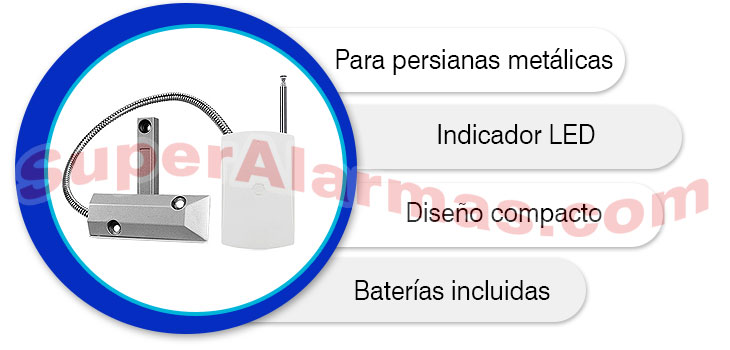 Detector magnético para puertas y persianas metálicas alarmas Chuango DWC-55