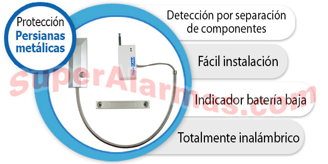 Detector de apertura de persianas para alarma Aurora Touch G5