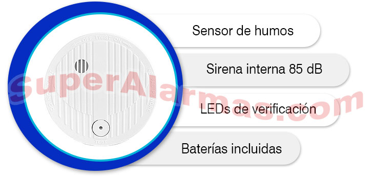 Sensor de humos que le avisará en el momento que se declare un incendio, así podrá proteger a su familia de una forma sencilla