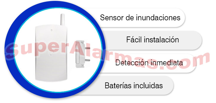 Detector de inundaciones para alarmas Aurora.