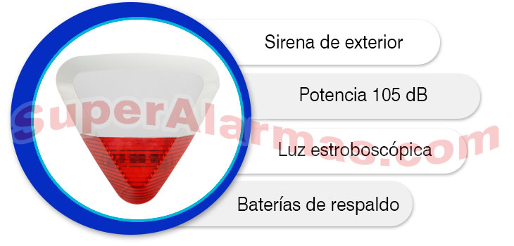 Sirena de exterior inalámbrica de alta potencia alarmas Chuango WS-280