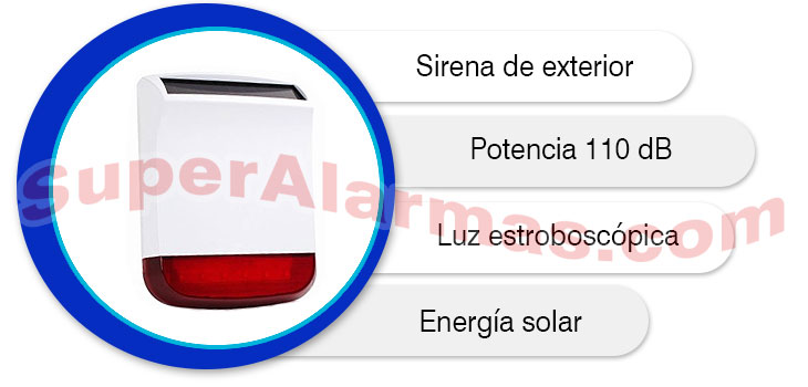 Sirena solar de exterior para alarmas Chuango SPS-260.