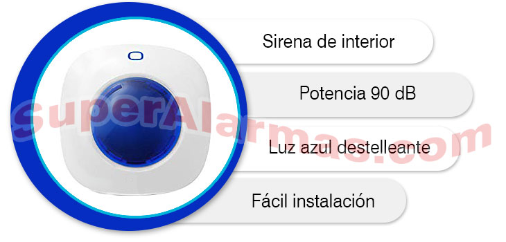 Sirena de interior inalámbrica para alarmas Chuango WS-105