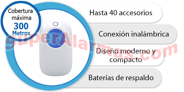 Repetidor de radiofrecuencia con el que podrá aumentar la distancia entre la consola central de alarma y los sensoress