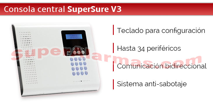 Consola central de la alarma SuperSure V3