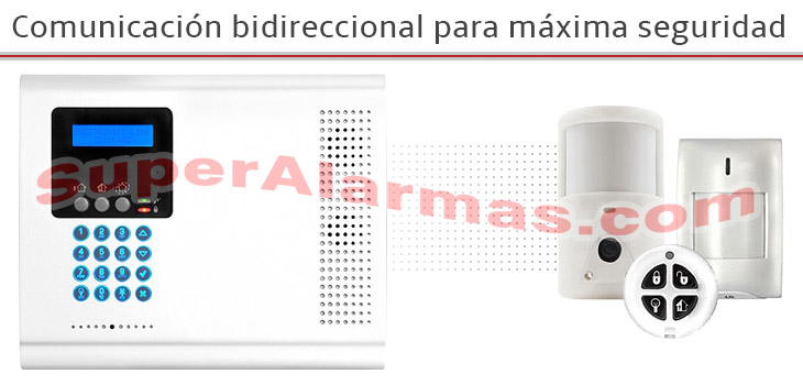 Alarma y sensores bidireccionales para más seguridad.
