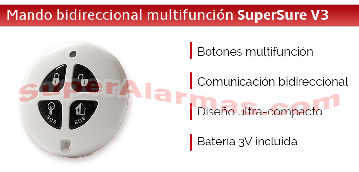 Mando a distancia multifuncional para alarma SuperSure
