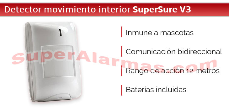 Sensor de movimiento para interior inmune a mascotas
