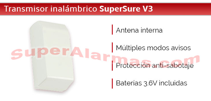 Transmisor inalámbrico para alarmas SuperSure