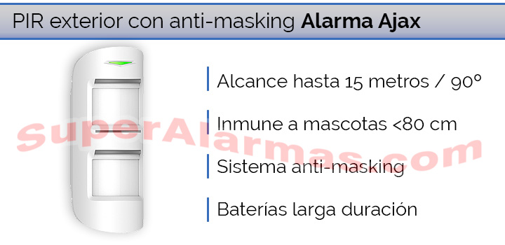 Detector perimetral para la protección de casas o negocios Ajax