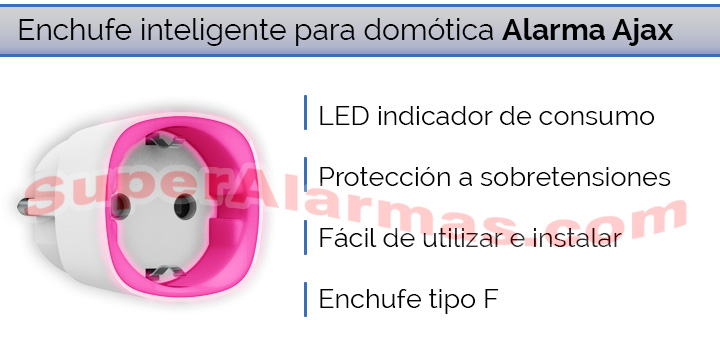 Enchufe inteligente para control remoto compatible con la alarma Ajax.