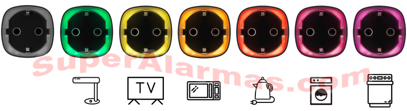 El enchufe inteligente Ajax Socket se ilumina en diferentes colores según el consumo