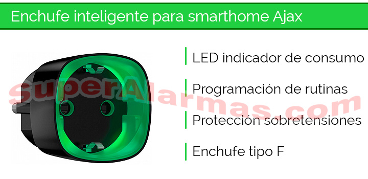 Enchufe inteligente Ajax para control domótico desde la aplicación móvil