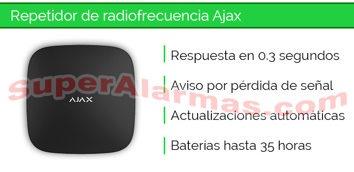 Repetidor de señal inalámbrica para duplicar alcance de los sensores Ajax