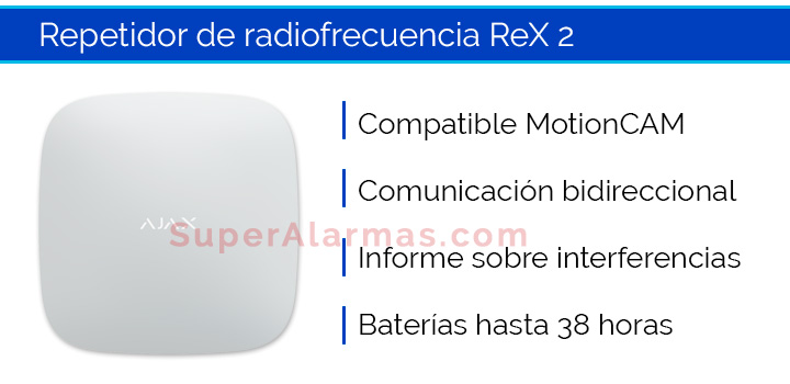 Ajax ReX2 amplía el rango de distancia entre las centrales Ajax y los detectores inalámbricos.